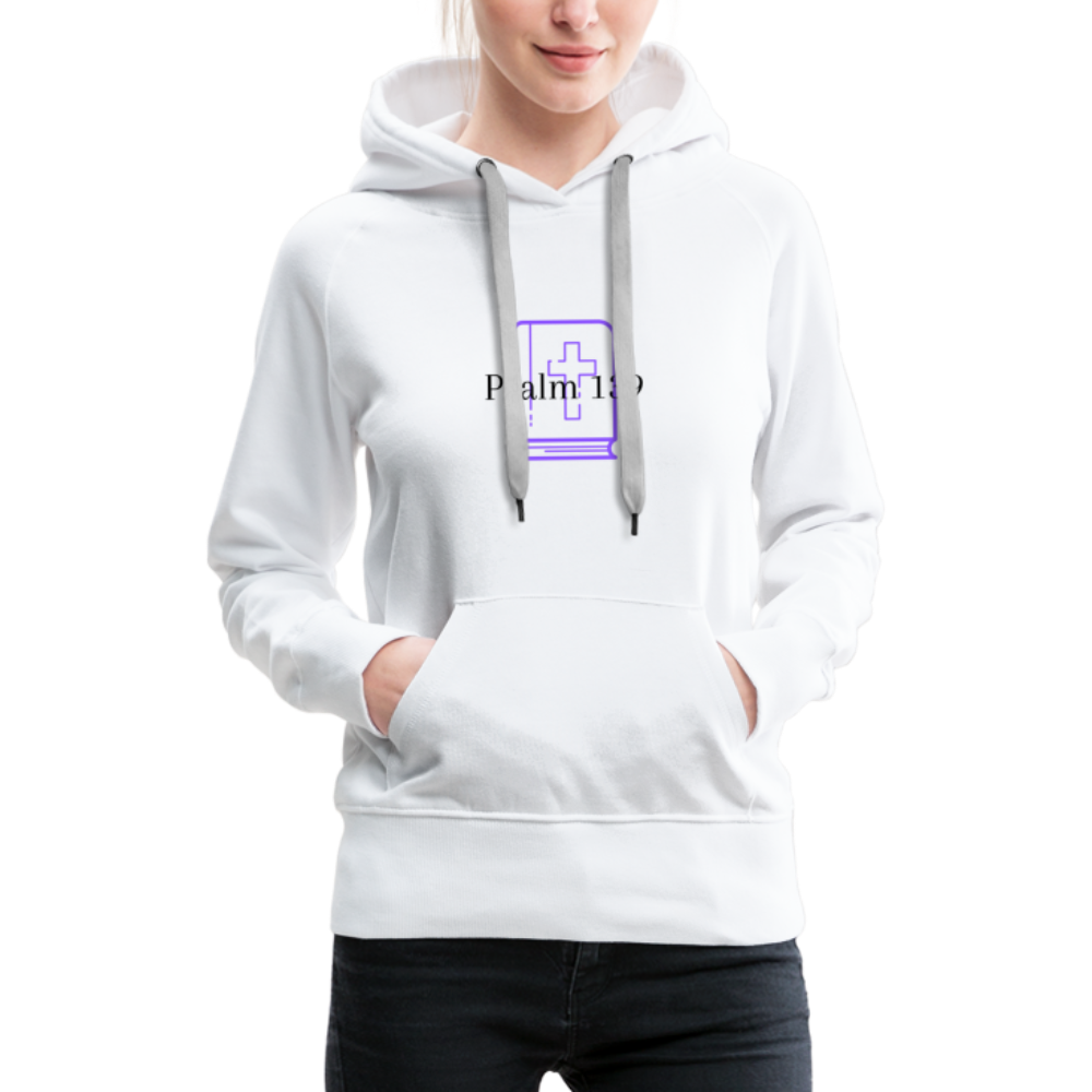 Psalm 139 (Purple) Women’s Premium Hoodie - white