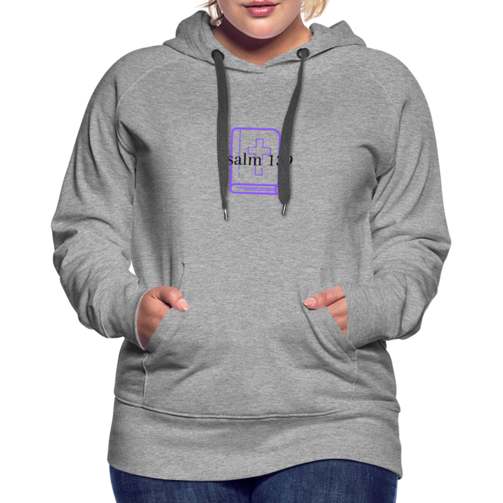 Psalm 139 (Purple) Women’s Premium Hoodie - heather gray
