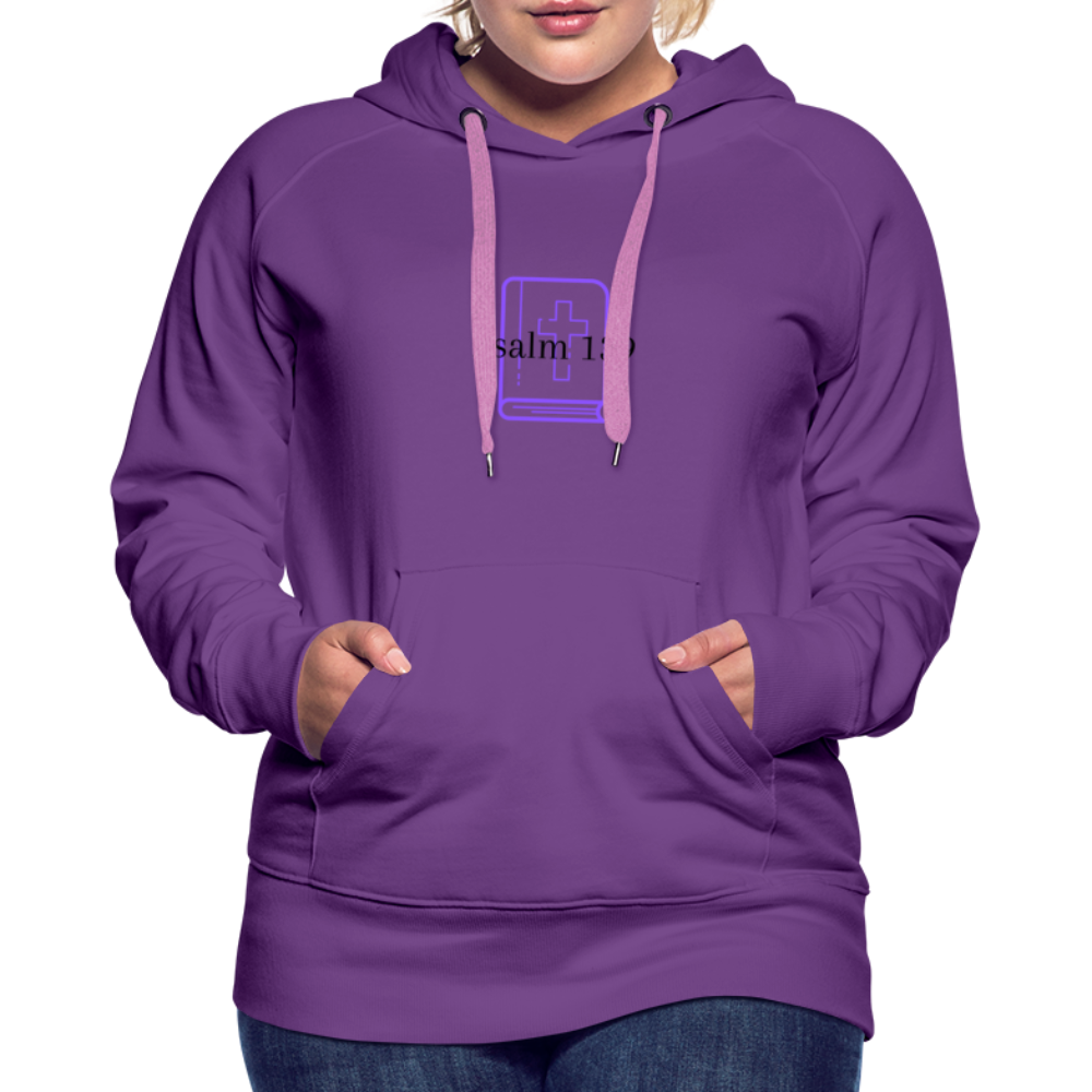 Psalm 139 (Purple) Women’s Premium Hoodie - purple