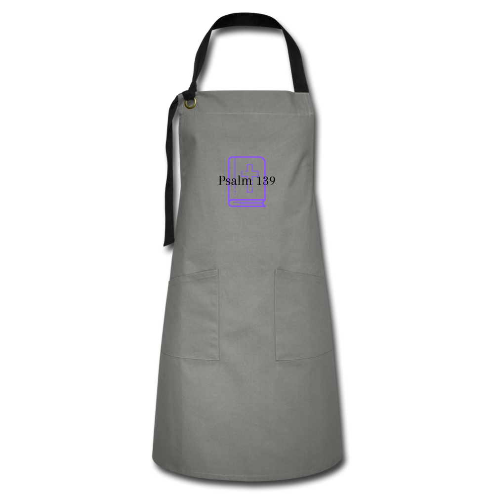 Psalm 139 (Purple) Artisan Apron - gray/black
