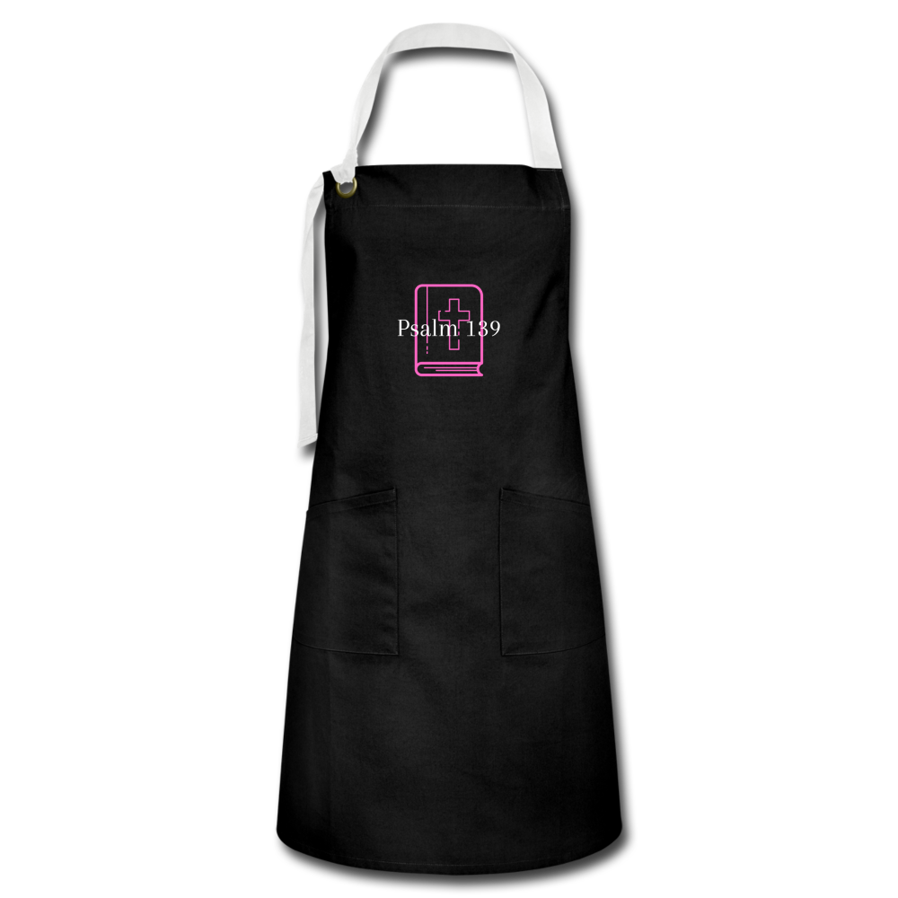 Psalm 139 (Purple) Artisan Apron - black/white