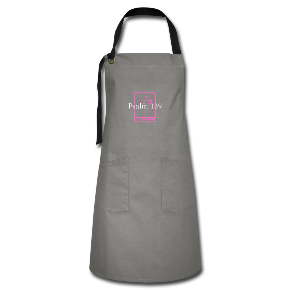 Psalm 139 (Purple) Artisan Apron - gray/black