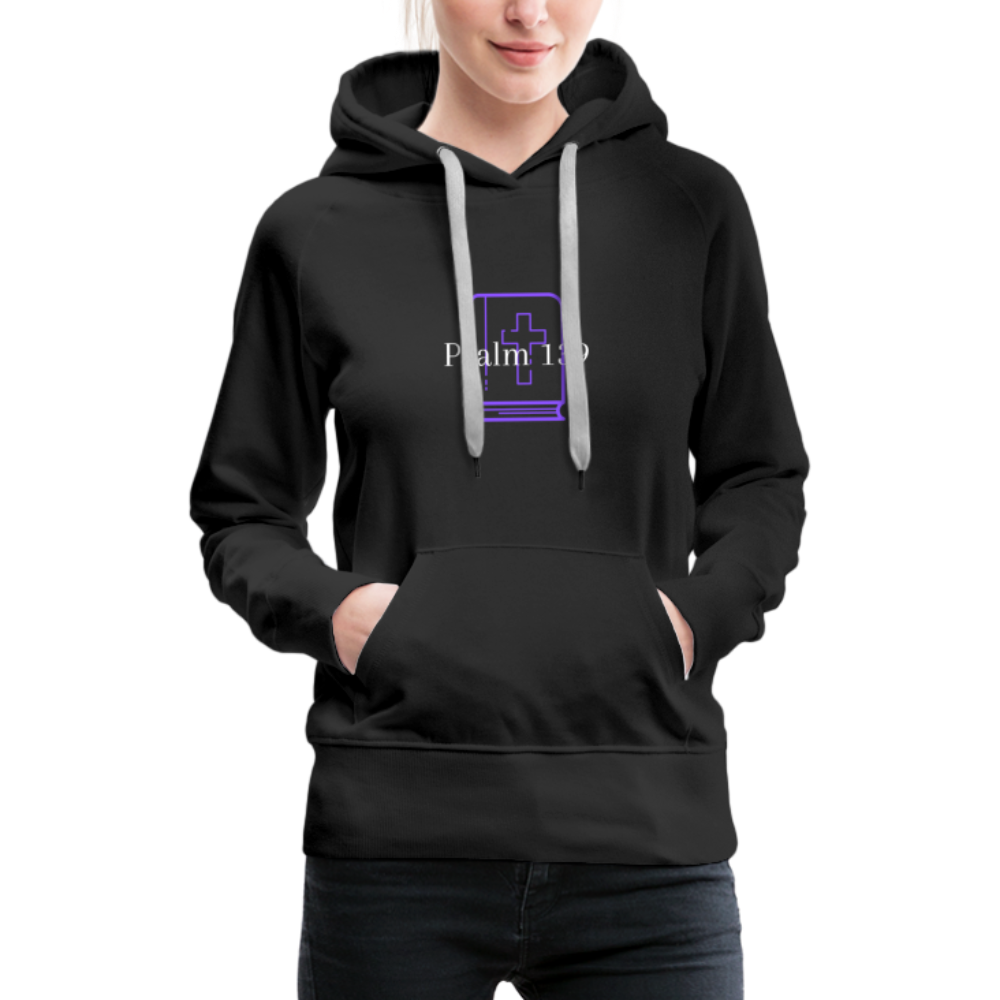 Psalm 139 (Purple) Women’s Premium Hoodie - black