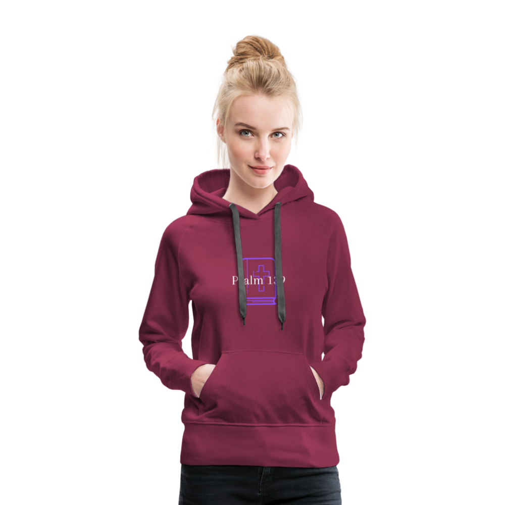 Psalm 139 (Purple) Women’s Premium Hoodie - burgundy