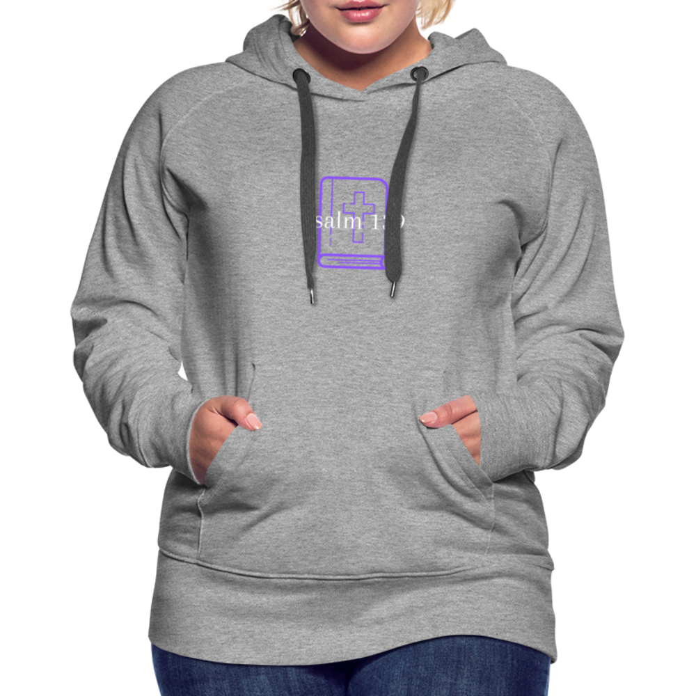 Psalm 139 (Purple) Women’s Premium Hoodie - heather gray