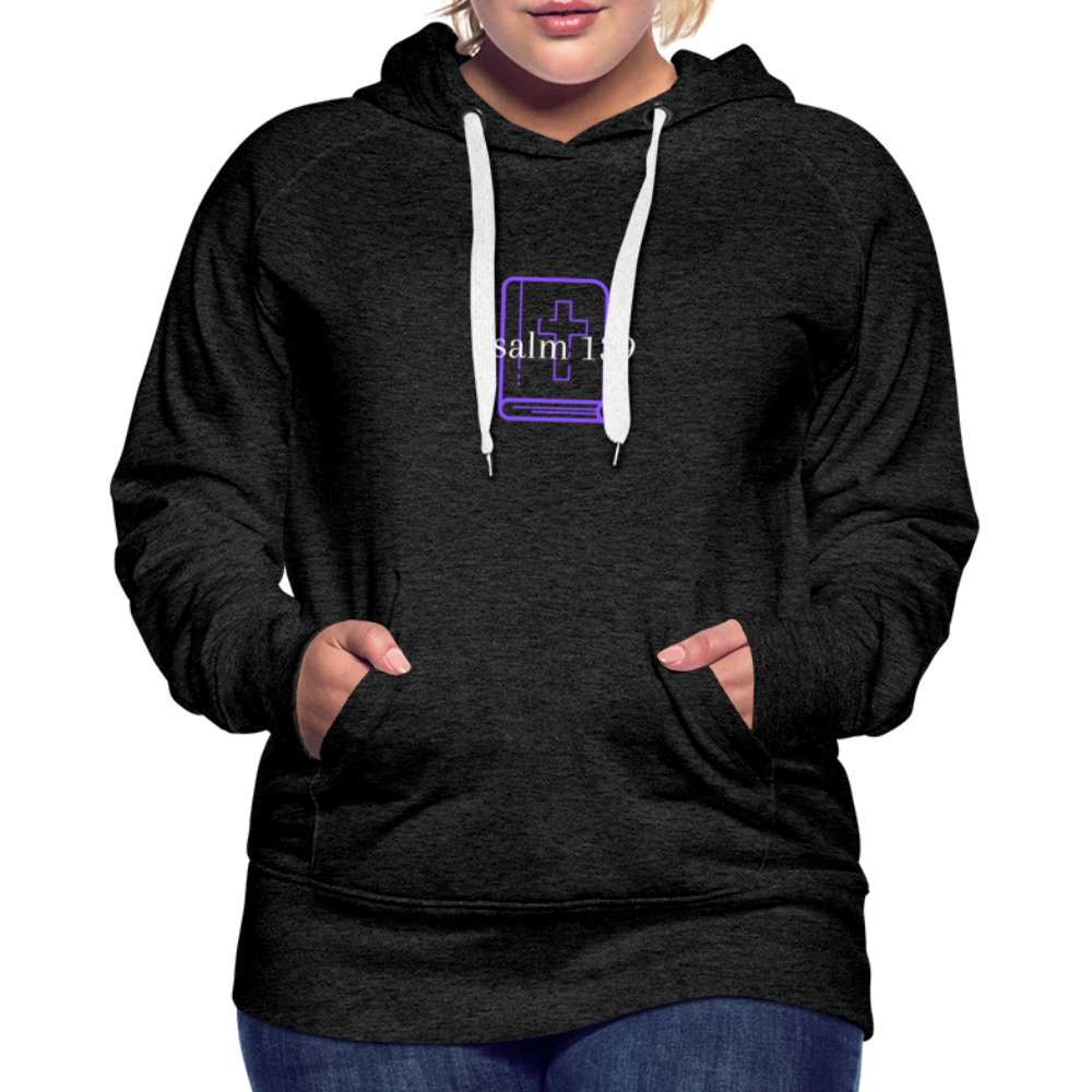 Psalm 139 (Purple) Women’s Premium Hoodie - charcoal gray