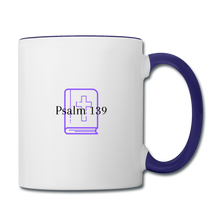 Load image into Gallery viewer, Psalm 139 (Purple) Contrast Coffee Mug - white/cobalt blue
