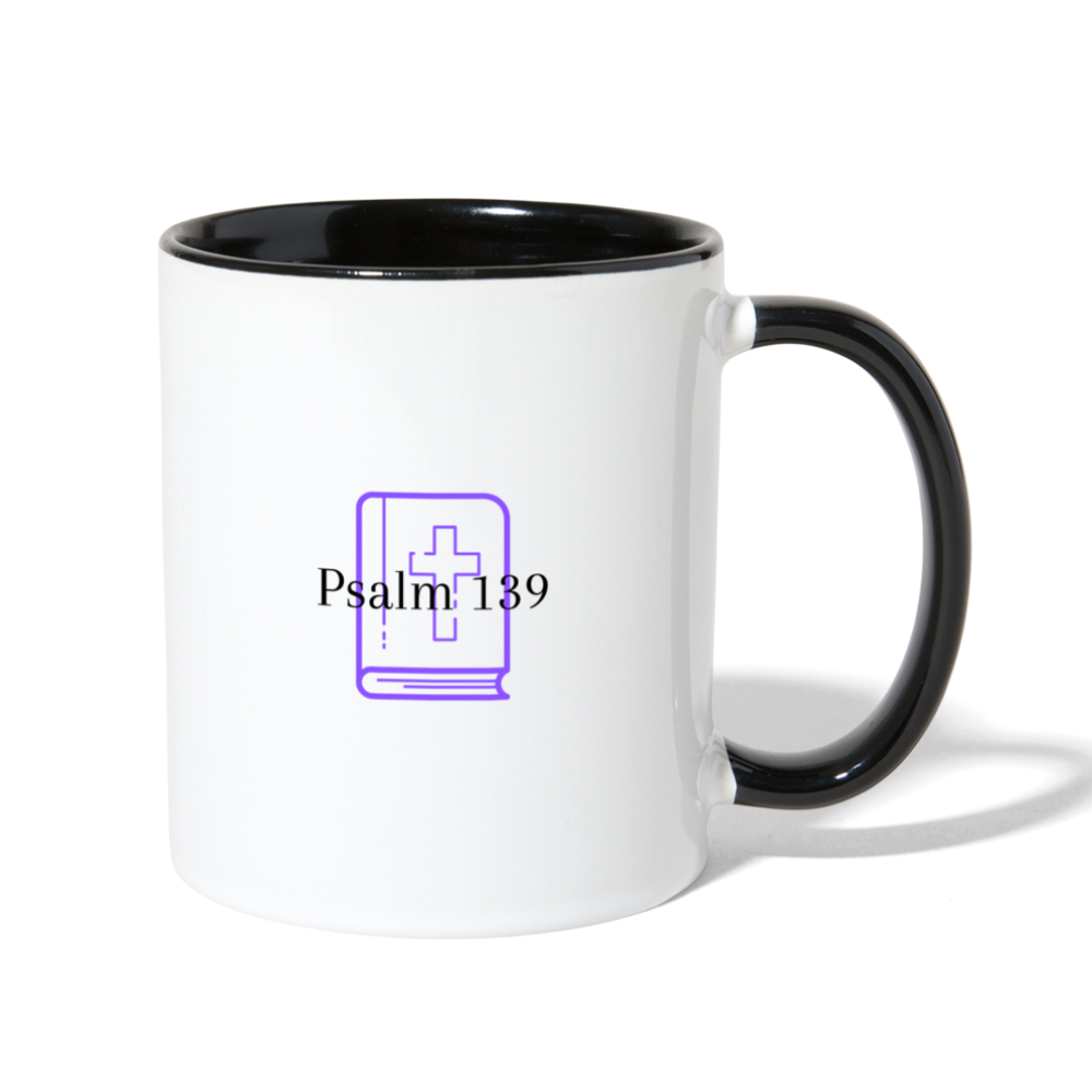 Psalm 139 (Purple) Contrast Coffee Mug - white/black