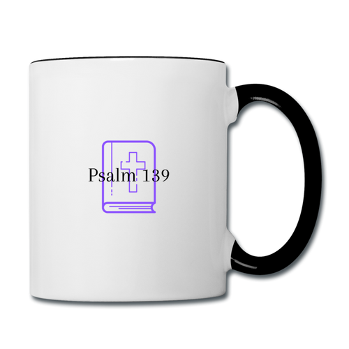 Psalm 139 (Purple) Contrast Coffee Mug - white/black