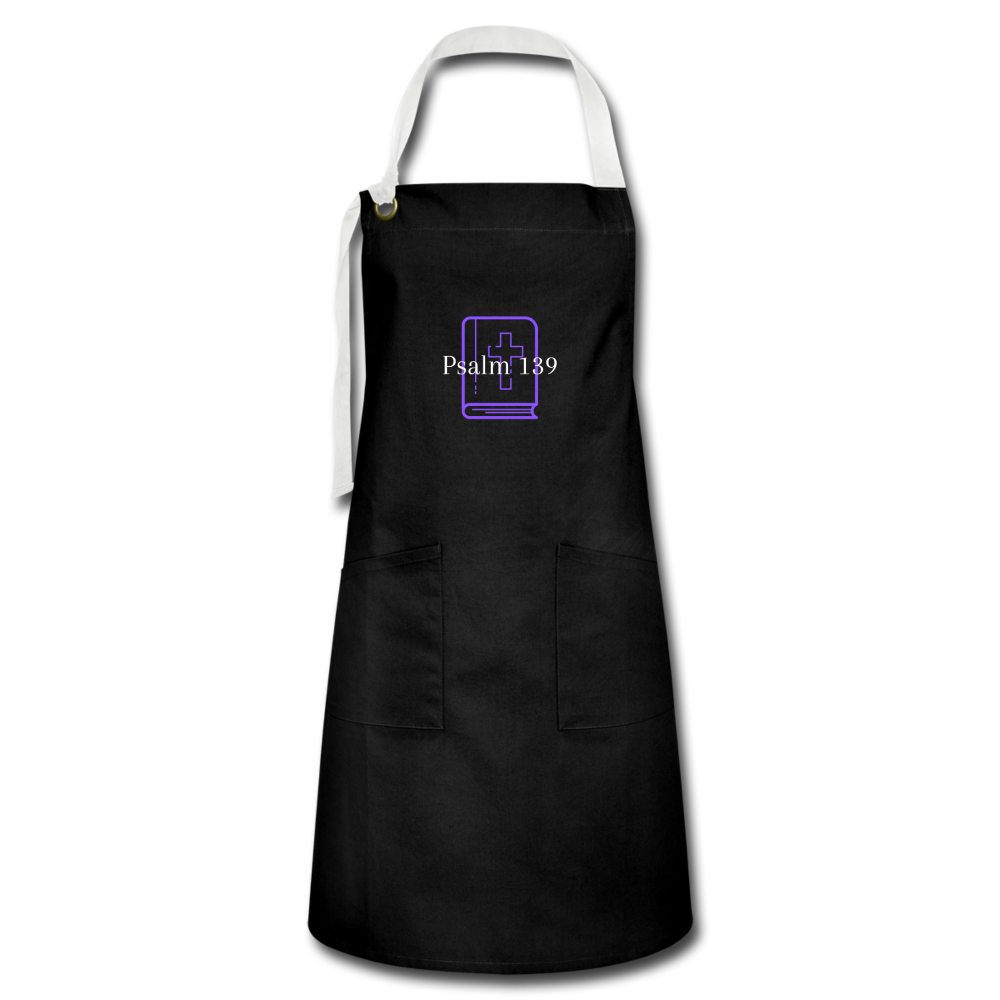 Psalm 139 (Purple) Artisan Apron - black/white