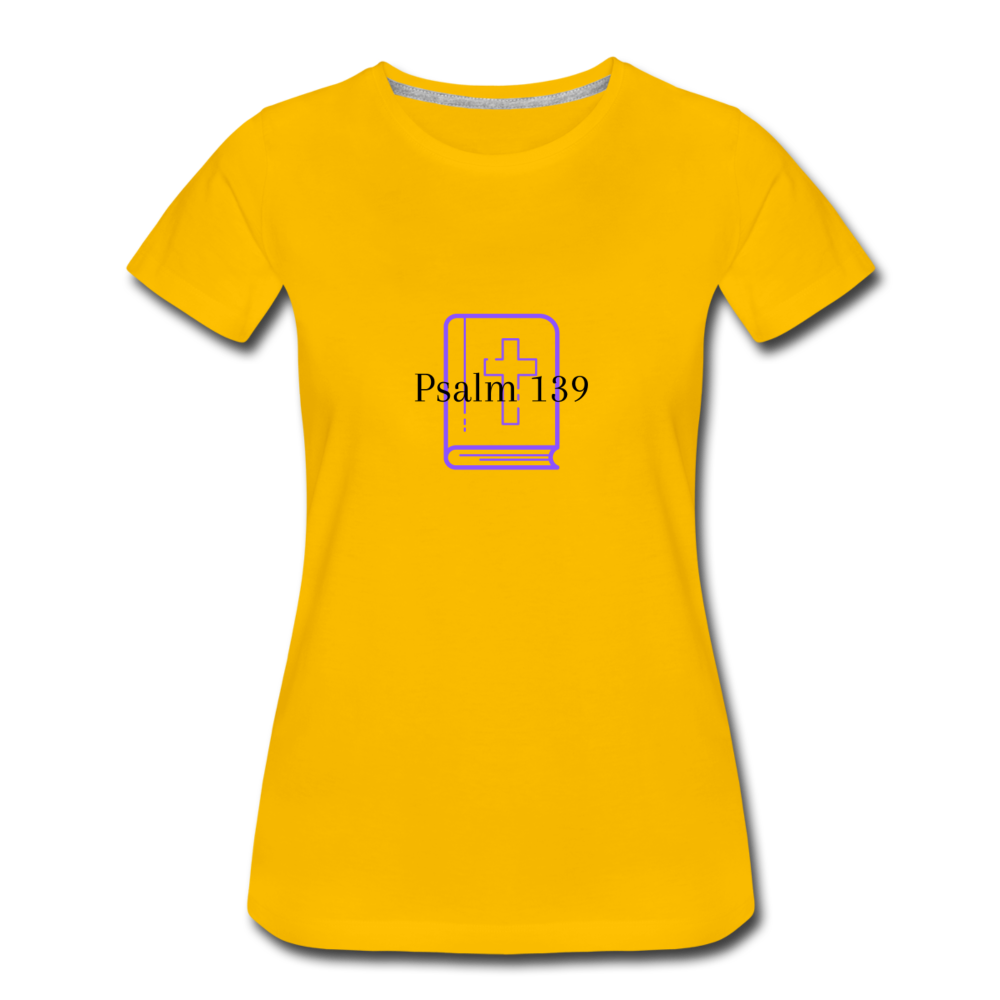 Psalm 139 (Purple) Women’s Premium T-Shirt - sun yellow