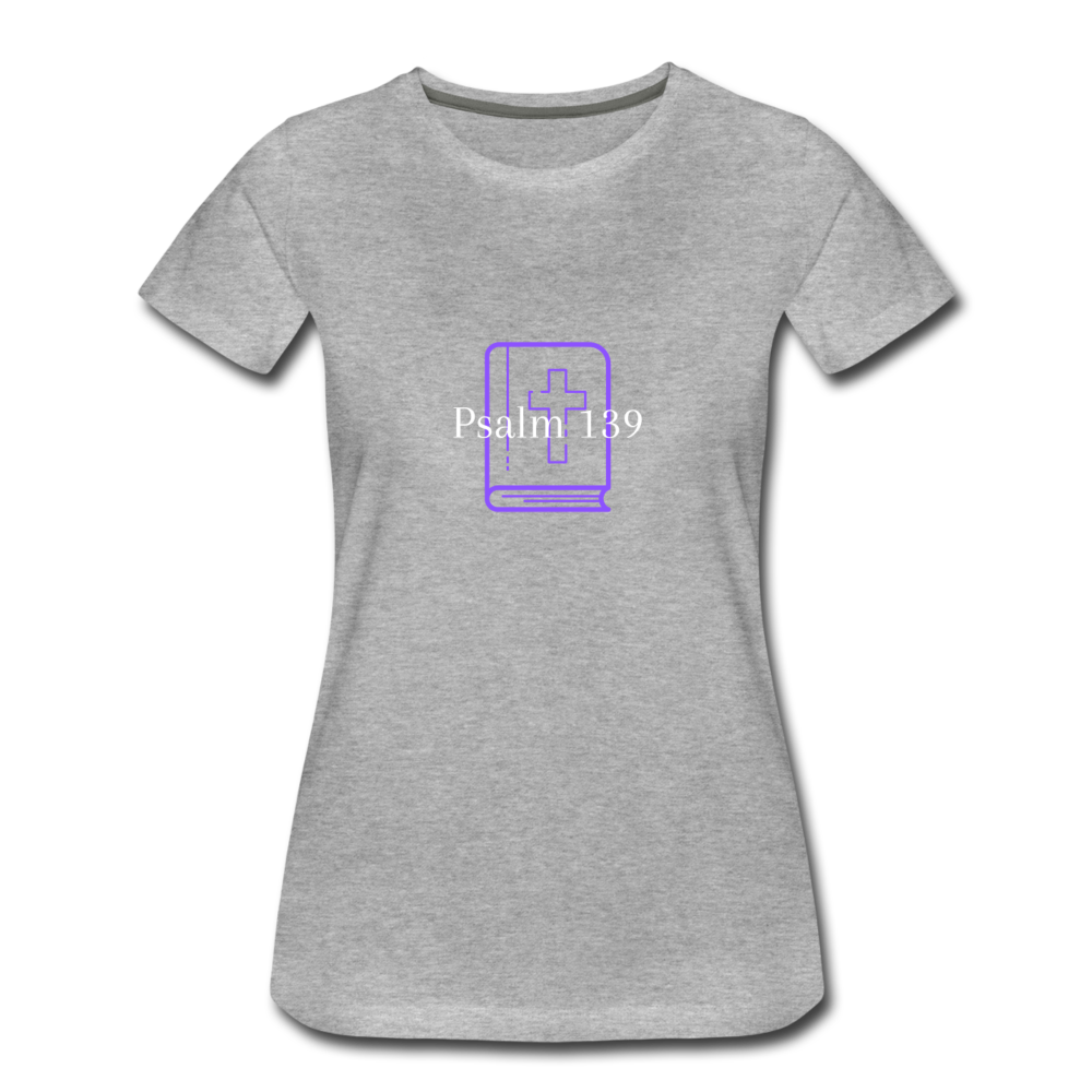 Psalm 139 (Purple) Women’s Premium T-Shirt - heather gray