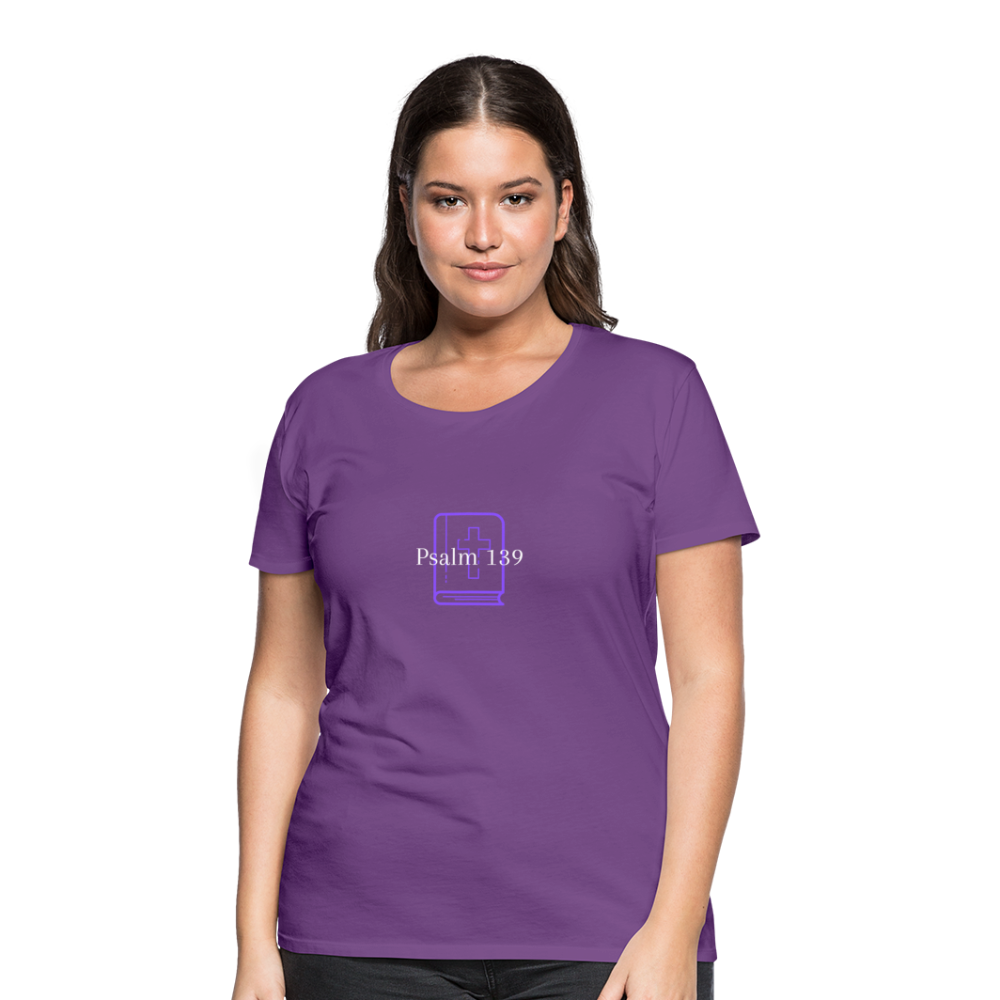 Psalm 139 (Purple) Women’s Premium T-Shirt - purple