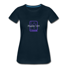 Load image into Gallery viewer, Psalm 139 (Purple) Women’s Premium T-Shirt - deep navy

