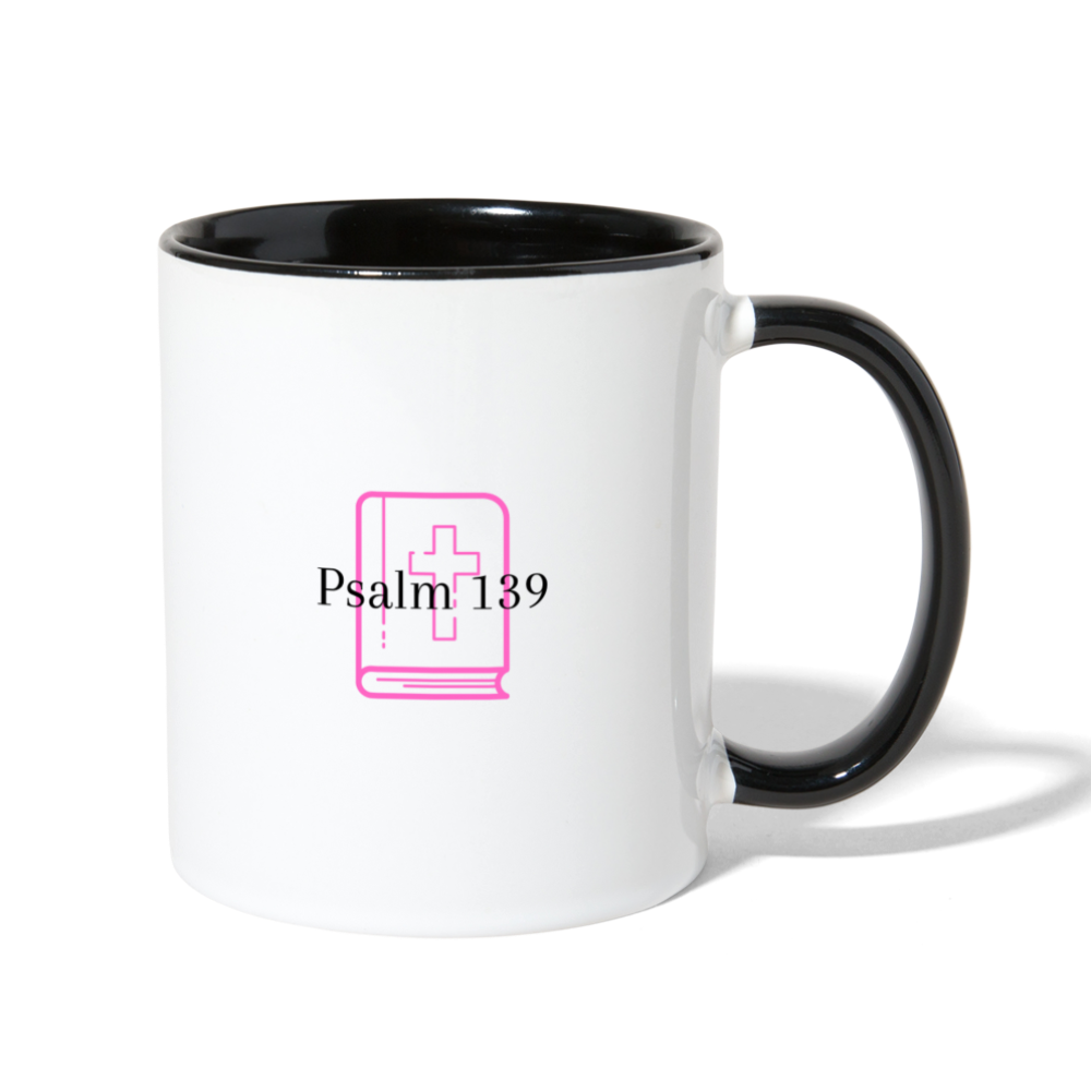 Psalm 139 (Pink) Contrast Coffee Mug - white/black