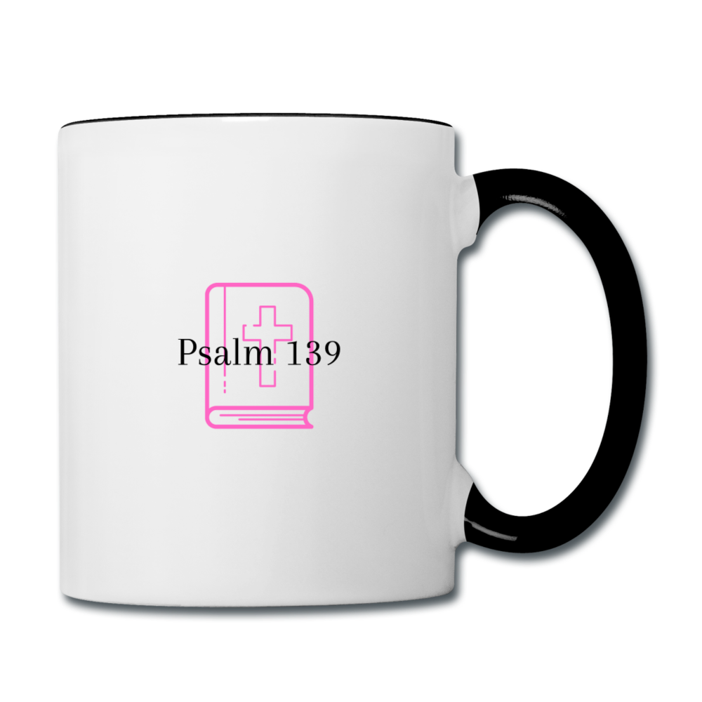Psalm 139 (Pink) Contrast Coffee Mug - white/black