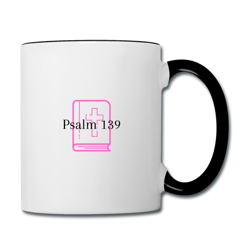 Psalm 139 (Pink) Contrast Coffee Mug - white/black