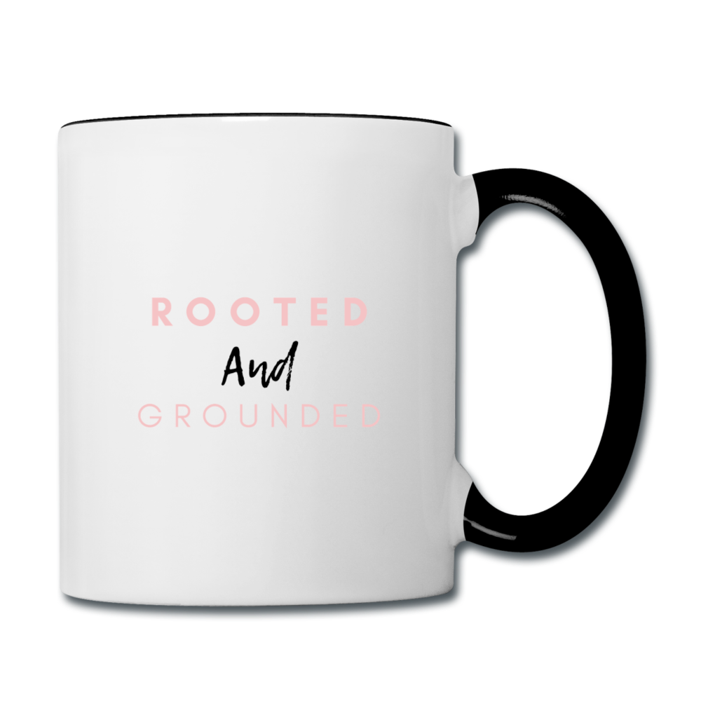 Rooted and Grounded Contrast Coffee Mug - white/black