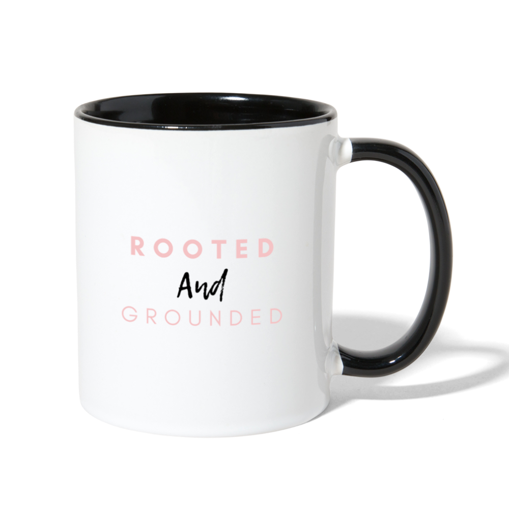 Rooted and Grounded Contrast Coffee Mug - white/black