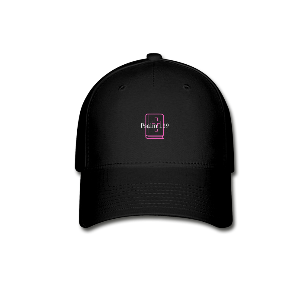 Psalm 139 (Pink) Baseball Cap - black