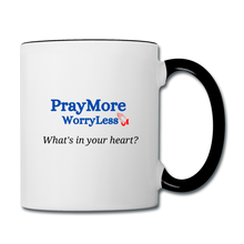 Load image into Gallery viewer, What&#39;s In Your Heart? Contrast Coffee Mug - white/black
