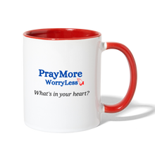 Load image into Gallery viewer, What&#39;s In Your Heart? Contrast Coffee Mug - white/red
