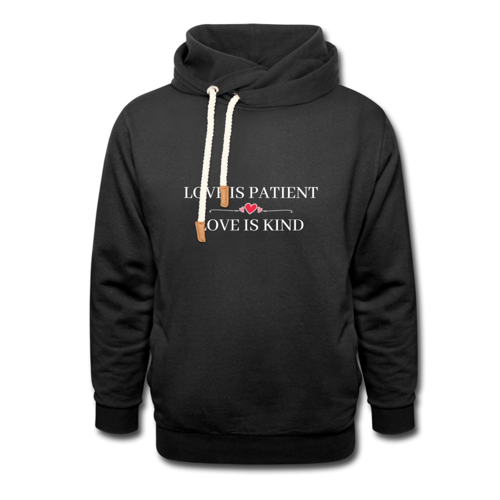 Love is... Shawl Collar Hoodie - black
