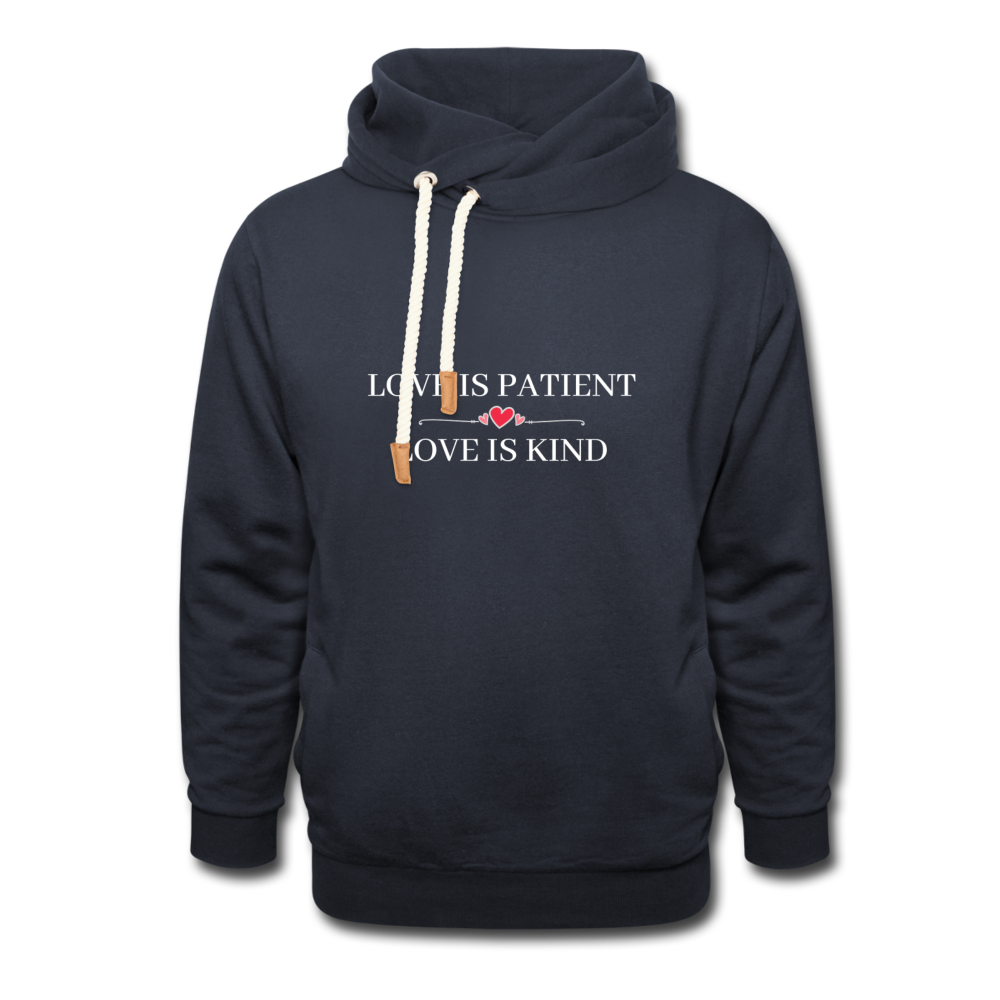 Love is... Shawl Collar Hoodie - navy