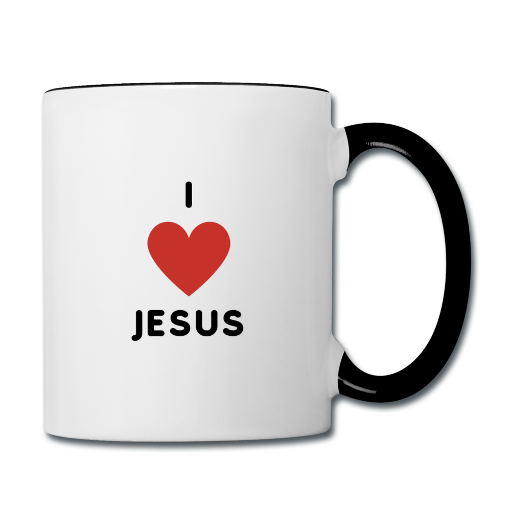 I 💗 Jesus Contrast Coffee Mug - white/black