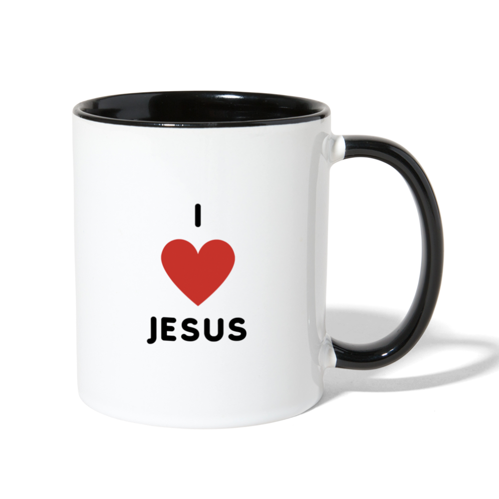 I 💗 Jesus Contrast Coffee Mug - white/black