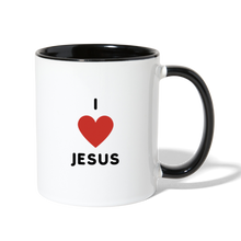 Load image into Gallery viewer, I 💗 Jesus Contrast Coffee Mug - white/black
