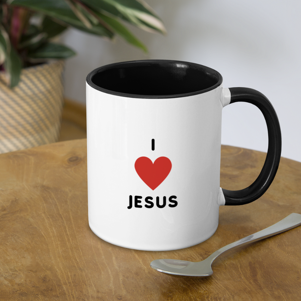 I 💗 Jesus Contrast Coffee Mug - white/black