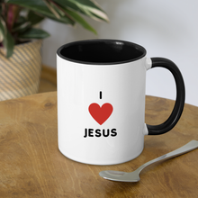 Load image into Gallery viewer, I 💗 Jesus Contrast Coffee Mug - white/black
