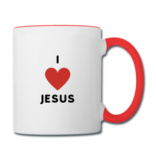 Load image into Gallery viewer, I 💗 Jesus Contrast Coffee Mug - white/red
