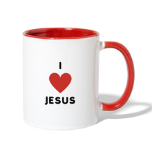 Load image into Gallery viewer, I 💗 Jesus Contrast Coffee Mug - white/red
