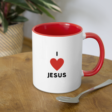 Load image into Gallery viewer, I 💗 Jesus Contrast Coffee Mug - white/red
