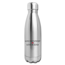 Load image into Gallery viewer, Love is... Insulated Stainless Steel Water Bottle - silver
