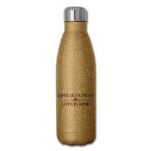 Load image into Gallery viewer, Love is... Insulated Stainless Steel Water Bottle - gold glitter
