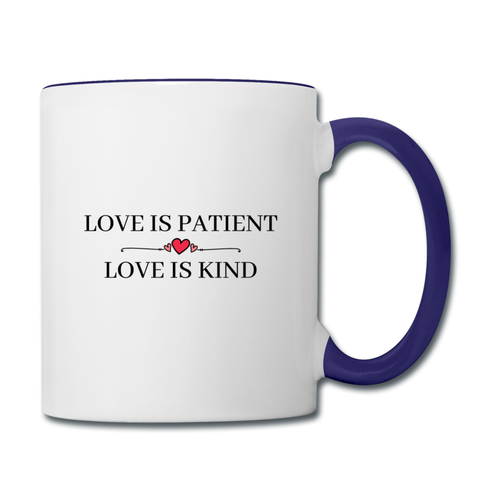 Love is... Contrast Coffee Mug - white/cobalt blue