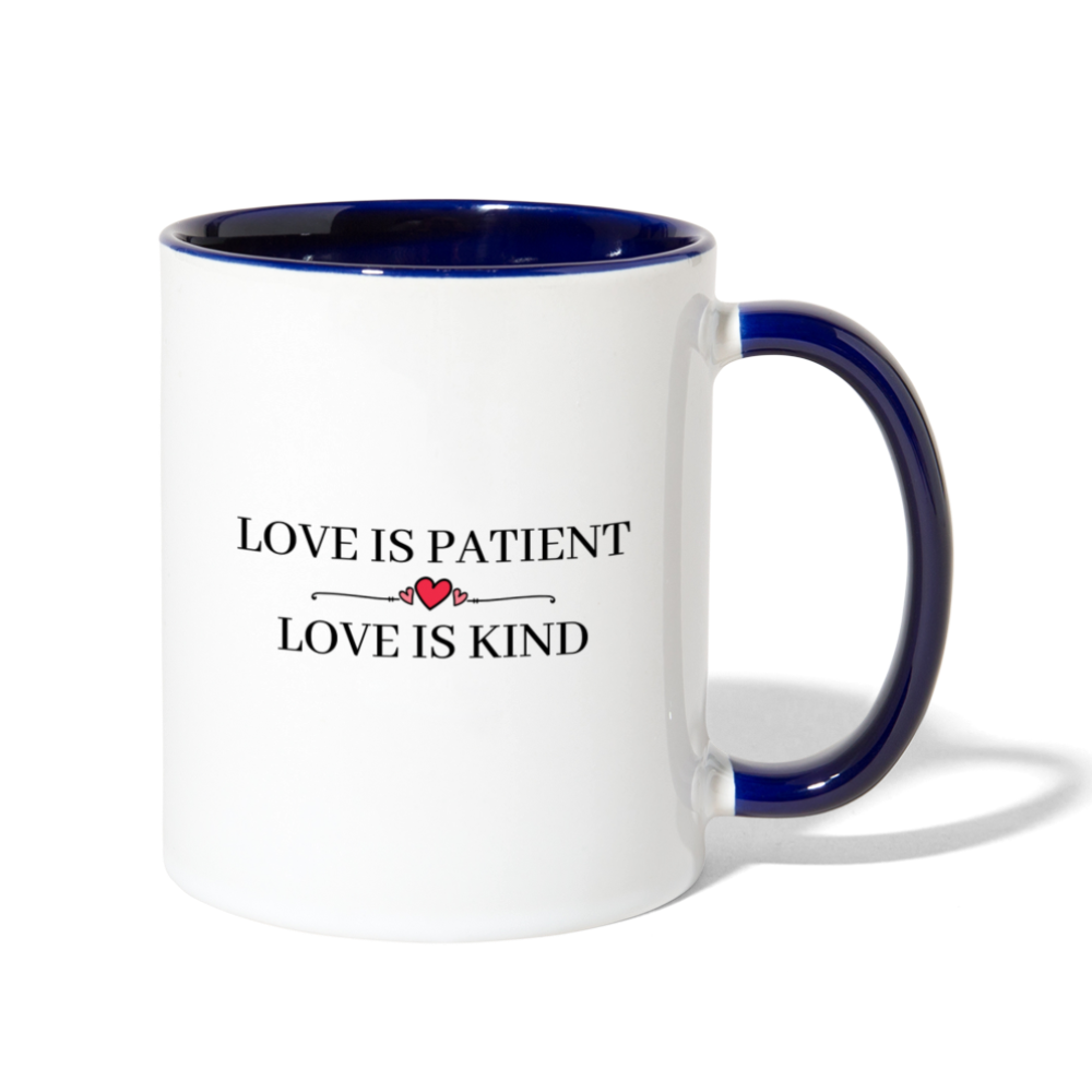 Love is... Contrast Coffee Mug - white/cobalt blue