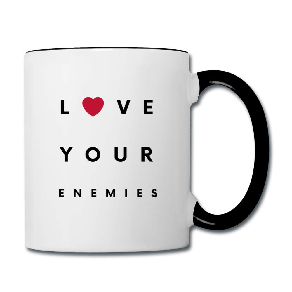 Love Your Enemies Contrast Coffee Mug - white/black