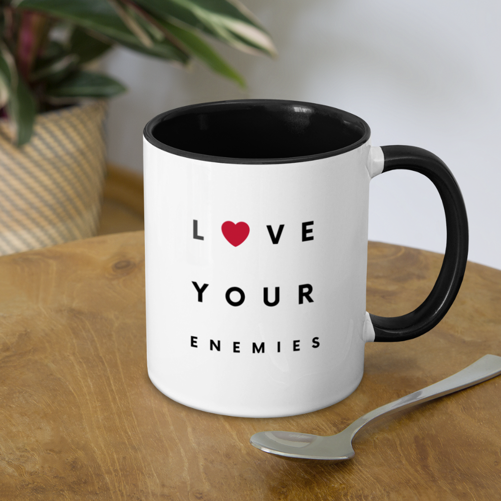 Love Your Enemies Contrast Coffee Mug - white/black