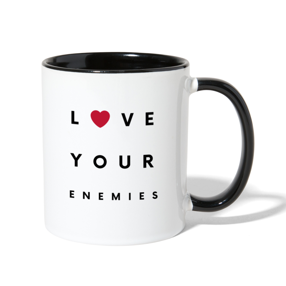 Love Your Enemies Contrast Coffee Mug - white/black