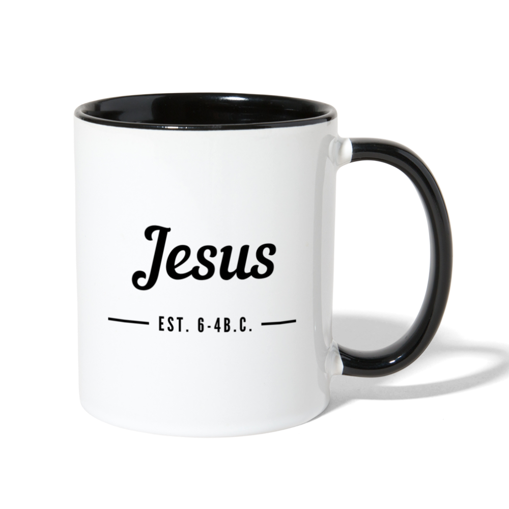 Jesus Est. Contrast Coffee Mug - white/black