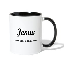 Load image into Gallery viewer, Jesus Est. Contrast Coffee Mug - white/black
