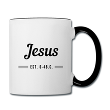 Load image into Gallery viewer, Jesus Est. Contrast Coffee Mug - white/black
