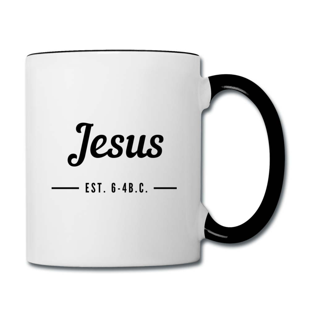 Jesus Est. Contrast Coffee Mug - white/black