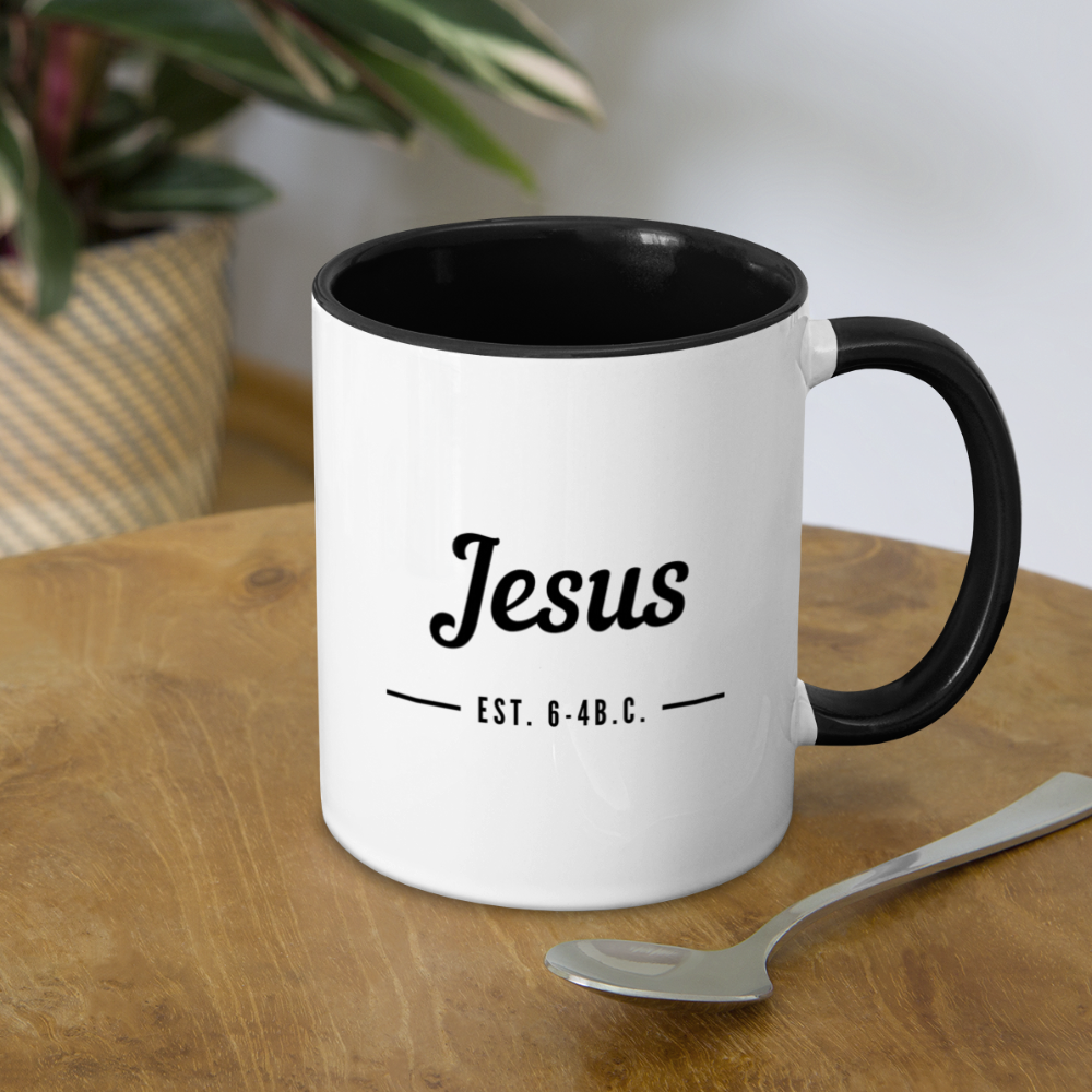 Jesus Est. Contrast Coffee Mug - white/black