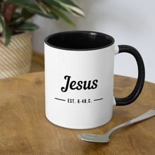 Load image into Gallery viewer, Jesus Est. Contrast Coffee Mug - white/black
