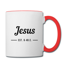 Load image into Gallery viewer, Jesus Est. Contrast Coffee Mug - white/red
